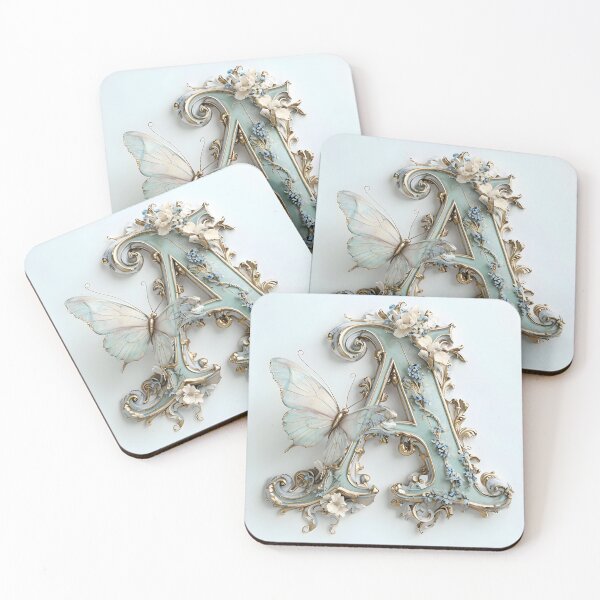 Item preview, Elegant Floral Letter A with Butterfly Charm designed and sold by Vibes To VIsual.