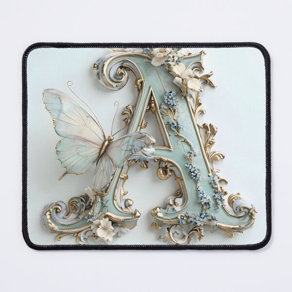 Item preview, Elegant Floral Letter A with Butterfly Charm designed and sold by Vibes To VIsual.