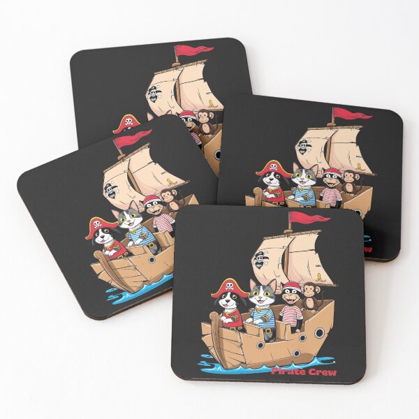 Item preview, Adorable Pirate Crew - Funny Animal Cartoon Design designed and sold by likeforcode.
