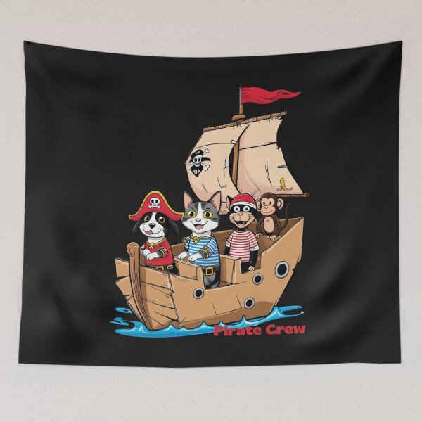 Item preview, Adorable Pirate Crew - Funny Animal Cartoon Design designed and sold by likeforcode.