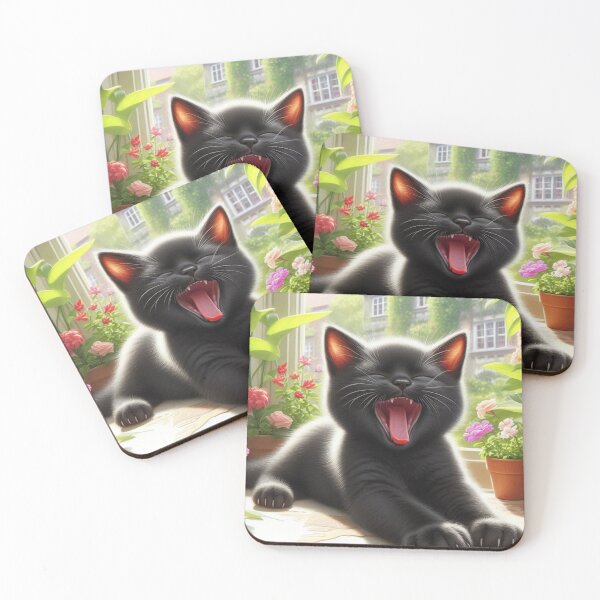 Item preview, sleepy black cat designed and sold by Dogandesighn.