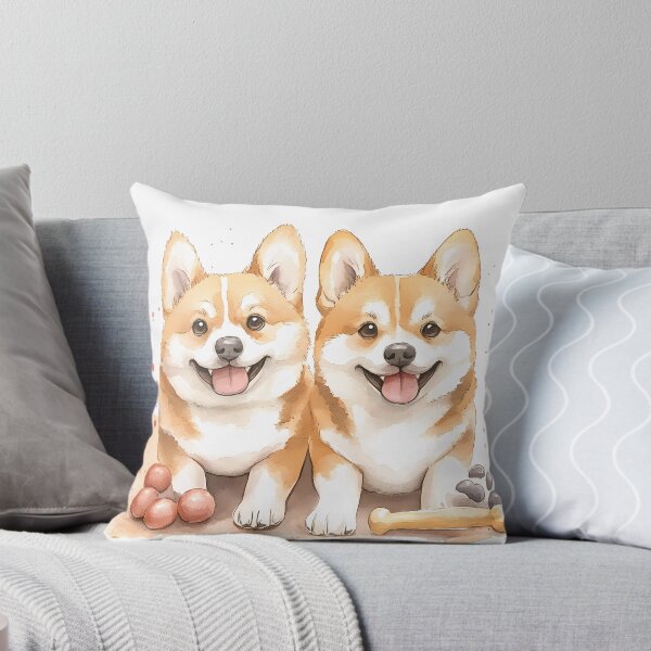 Item preview, Watercolor Corgi Duo  designed and sold by WinfinityStudio.