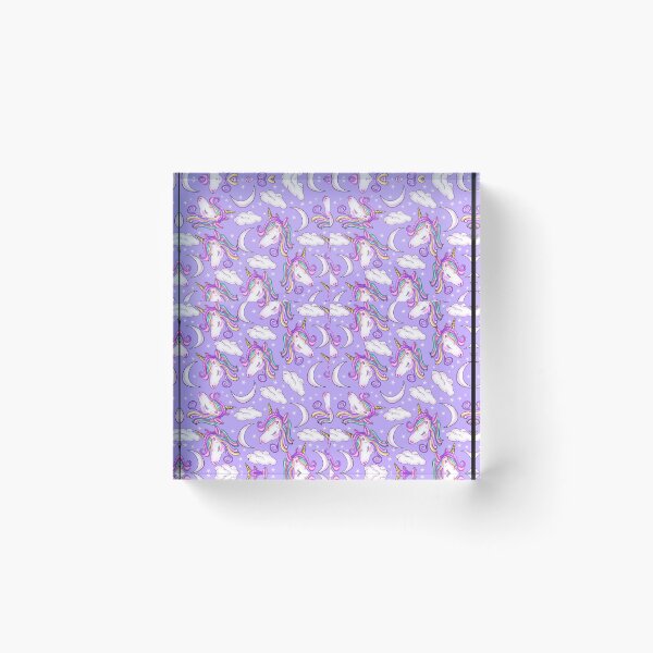 Item preview, Purple Of Cute Unicorn In The Sky Seamless Pattern designed and sold by Masonixem.