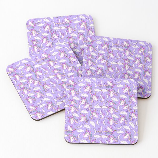 Item preview, Purple Of Cute Unicorn In The Sky Seamless Pattern designed and sold by Masonixem.