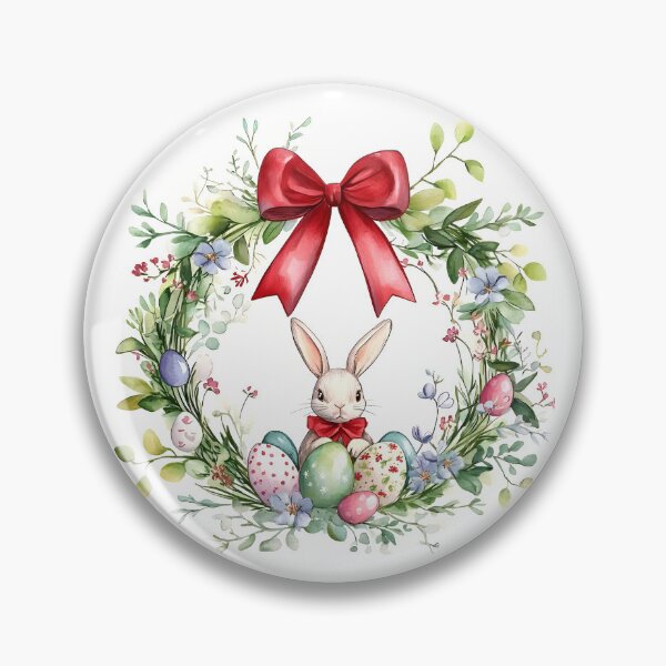 Artikelvorschau, Osterkranz mit Blumen, Eiern und Hase entworfen und verkauft von I-R-A.
