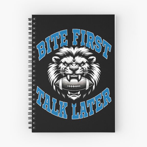 Item preview, BITE FIRST, TALK LATER - LIONS FOOTBALL GIFT designed and sold by KEF Custom.