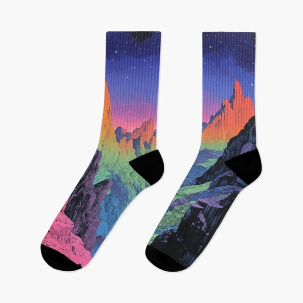 Item preview, Surreal Alien Mountain | Vibrant Sci-Fi Landscape Illustration designed and sold by BlissxPals.