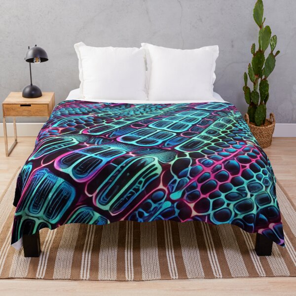 Item preview, Neon Futuristic Crocodile Skin designed and sold by Wiredart.