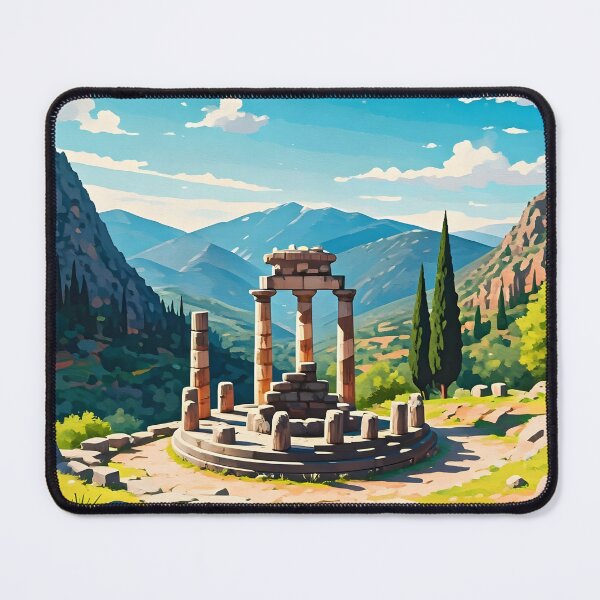 Item preview, Delphi, Greece: Temple of Apollo Amidst Lush Landscapes designed and sold by LSVart.