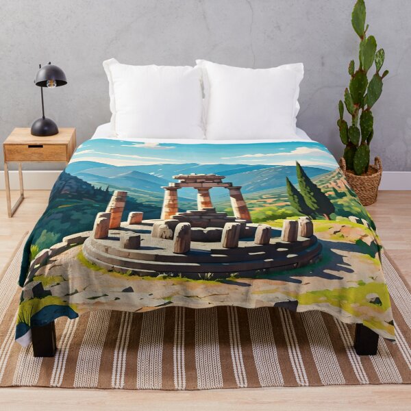 Item preview, Delphi, Greece: Temple of Apollo Amidst Lush Landscapes designed and sold by LSVart.