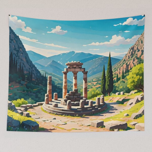 Item preview, Delfos, Grecia: Templo de Apolo en medio de paisajes exuberantes designed and sold by LSVart.