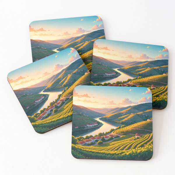 Item preview, Douro Valley Vineyards: Sunset Over Lush Terraced Hills designed and sold by LSVart.