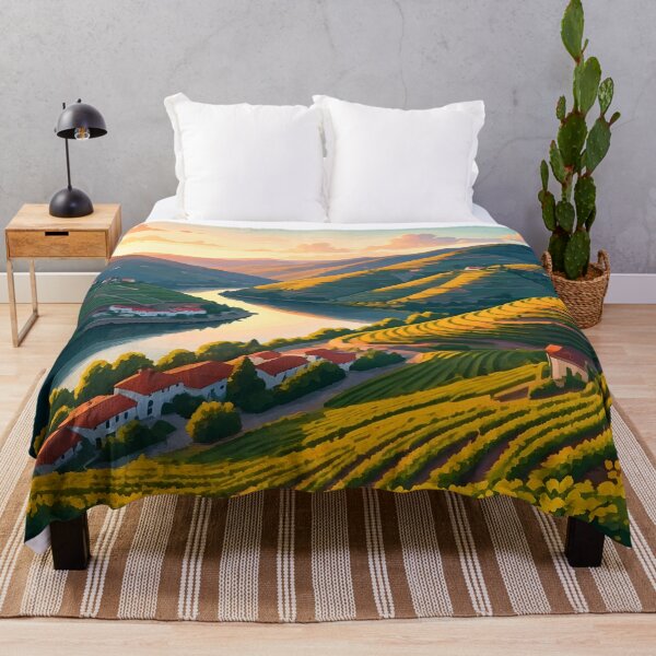 Item preview, Douro Valley Vineyards: Sunset Over Lush Terraced Hills designed and sold by LSVart.