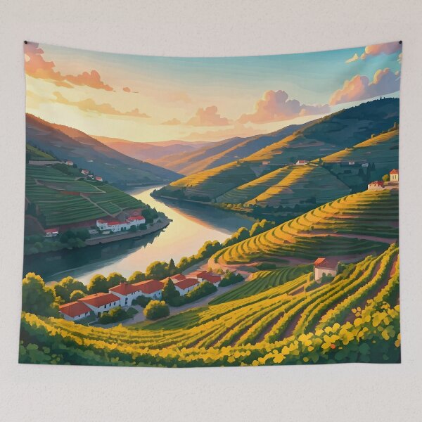 Item preview, Douro Valley Vineyards: Sunset Over Lush Terraced Hills designed and sold by LSVart.