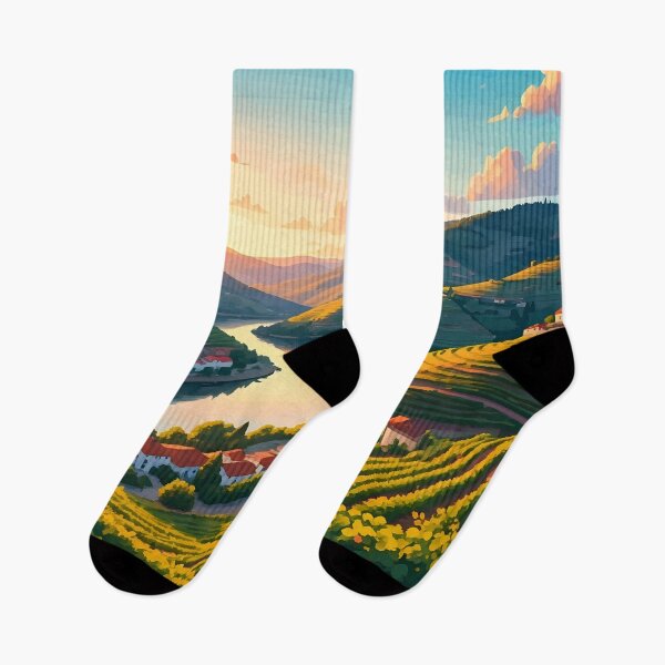 Item preview, Douro Valley Vineyards: Sunset Over Lush Terraced Hills designed and sold by LSVart.