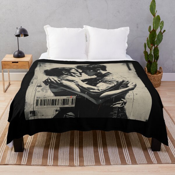 Item preview, Free Flow Brutalist Retro-Futurism Poster – Emotive Lovers’ Embrace designed and sold by OPURA.