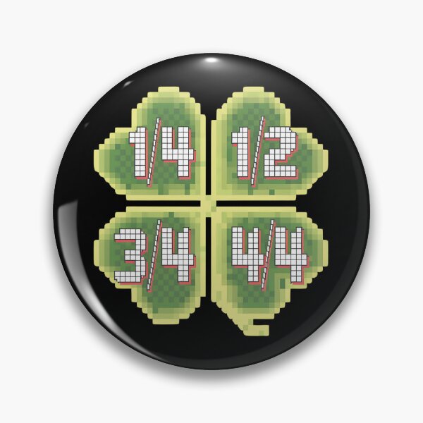 Item preview, Math Fraction Four Leaf Clover - This gift is perfect for math teachers, students, STEM enthusiasts, and pixel art lovers. designed and sold by ZyziowskyArt.