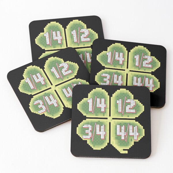 Item preview, Math Fraction Four Leaf Clover - This gift is perfect for math teachers, students, STEM enthusiasts, and pixel art lovers. designed and sold by ZyziowskyArt.