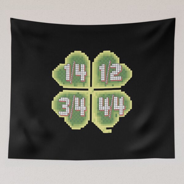 Item preview, Math Fraction Four Leaf Clover - This gift is perfect for math teachers, students, STEM enthusiasts, and pixel art lovers. designed and sold by ZyziowskyArt.