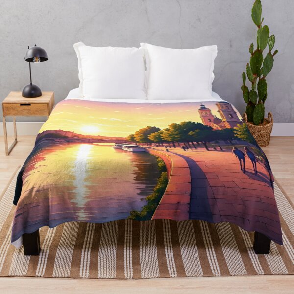 Item preview, Ebro River Walk: Sunset Reflections in Zaragoza designed and sold by LSVart.