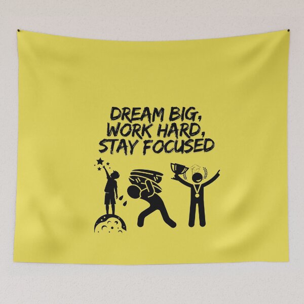 Item preview, Dream Big, Work Hard, Stay Focused Motivational Fitness Quote designed and sold by World-Shop25.