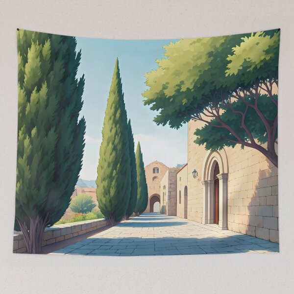 Item preview, Filerimos Monastery: Serene Medieval Elegance designed and sold by LSVart.