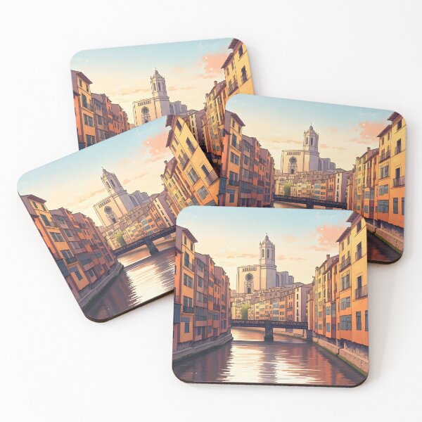 Item preview, Girona's Old Town at Sunset: Onyar River Reflections designed and sold by LSVart.