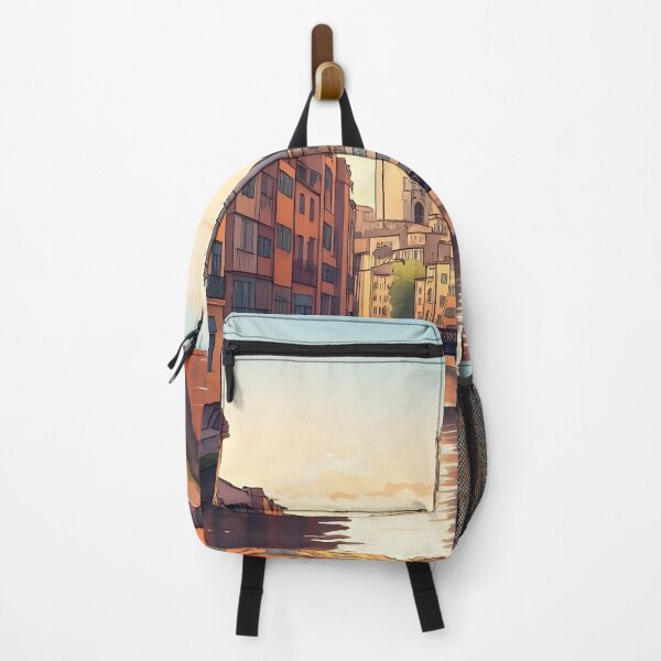 Item preview, Girona's Old Town at Sunset: Onyar River Reflections designed and sold by LSVart.
