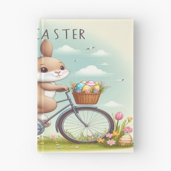 Item preview, Easter Bunny on a Bicycle: Happy Ride with Little Bunnies and Colorful Eggs designed and sold by FotoworldEdel.
