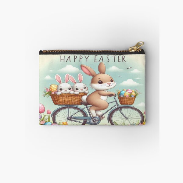 Item preview, Easter Bunny on a Bicycle: Happy Ride with Little Bunnies and Colorful Eggs designed and sold by FotoworldEdel.