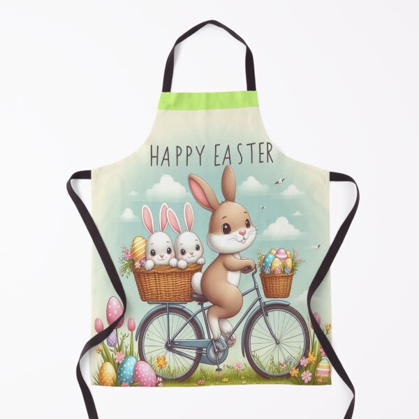 Item preview, Easter Bunny on a Bicycle: Happy Ride with Little Bunnies and Colorful Eggs designed and sold by FotoworldEdel.