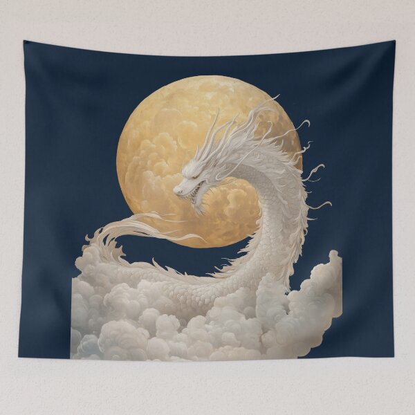 Item preview, Celestial White Dragon Above Clouds designed and sold by BlissxPals.