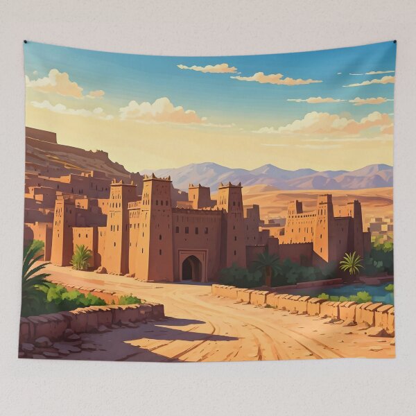 Item preview, Ksar of Tamnougalt: Golden Sunset Over Ancient Mud-Brick Towers designed and sold by LSVart.