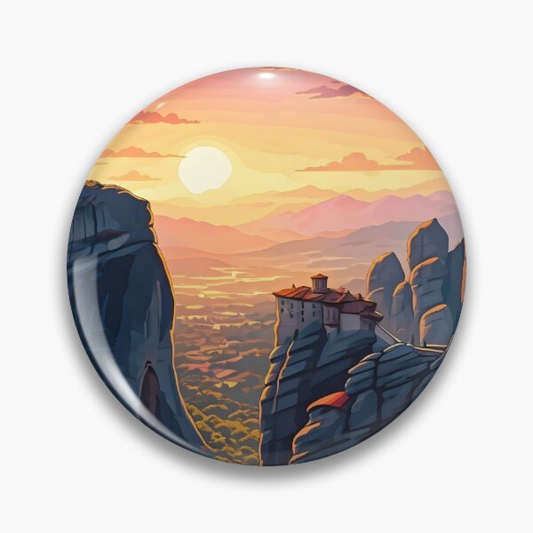 Item preview, Meteora, Greece: Sunset Majesty Over Ancient Monasteries designed and sold by LSVart.