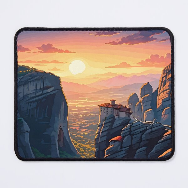 Item preview, Meteora, Greece: Sunset Majesty Over Ancient Monasteries designed and sold by LSVart.