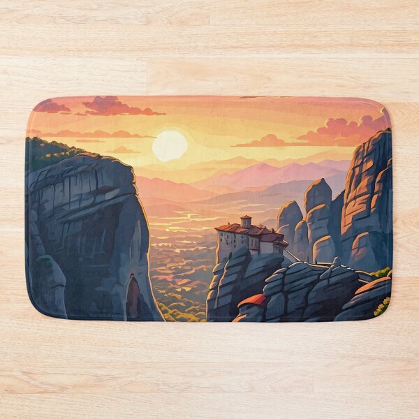 Item preview, Meteora, Greece: Sunset Majesty Over Ancient Monasteries designed and sold by LSVart.