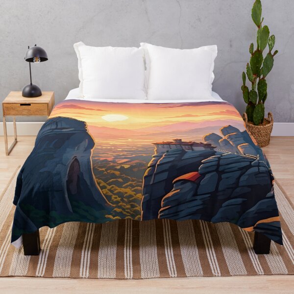 Item preview, Meteora, Greece: Sunset Majesty Over Ancient Monasteries designed and sold by LSVart.