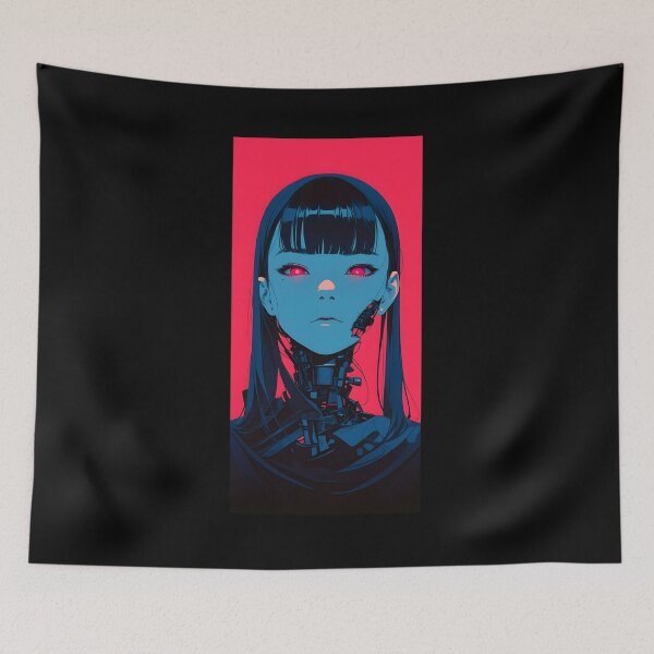 Item preview, Cyberpunk waifu girl cyborg designed and sold by KOB-DESIGN ⭐⭐⭐⭐⭐.
