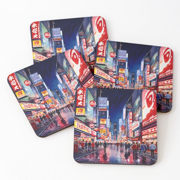 Item preview, Dotonbori Sunset: Watercolor Neon and Glico Sign Osaka Japan designed and sold by LSVart.