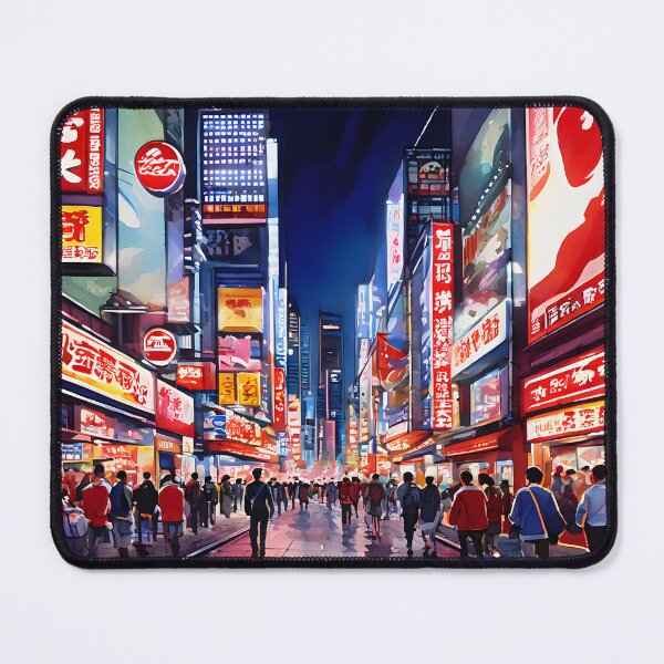 Item preview, Dotonbori Sunset: Watercolor Neon and Glico Sign Osaka Japan designed and sold by LSVart.