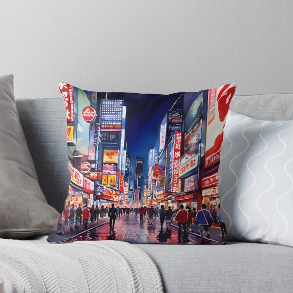 Item preview, Dotonbori Sunset: Watercolor Neon and Glico Sign Osaka Japan designed and sold by LSVart.
