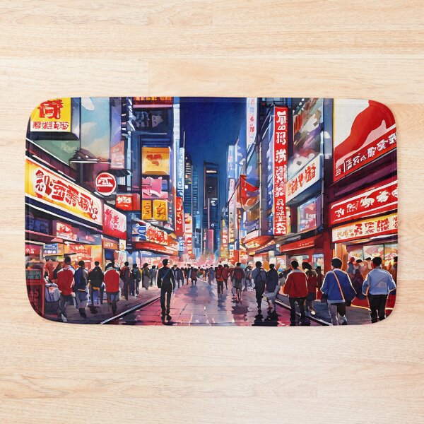 Item preview, Dotonbori Sunset: Watercolor Neon and Glico Sign Osaka Japan designed and sold by LSVart.