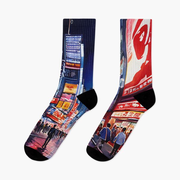 Item preview, Dotonbori Sunset: Watercolor Neon and Glico Sign Osaka Japan designed and sold by LSVart.