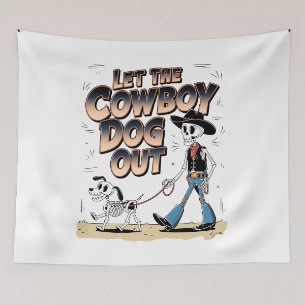 Item preview, Let the cowboy dog out - Cowboy dog - Get the cowboy dog out - Think cowboy dog - Free cowboy dog - Run for the cowboy dog - Funky cowboy dog designed and sold by JansenGS.