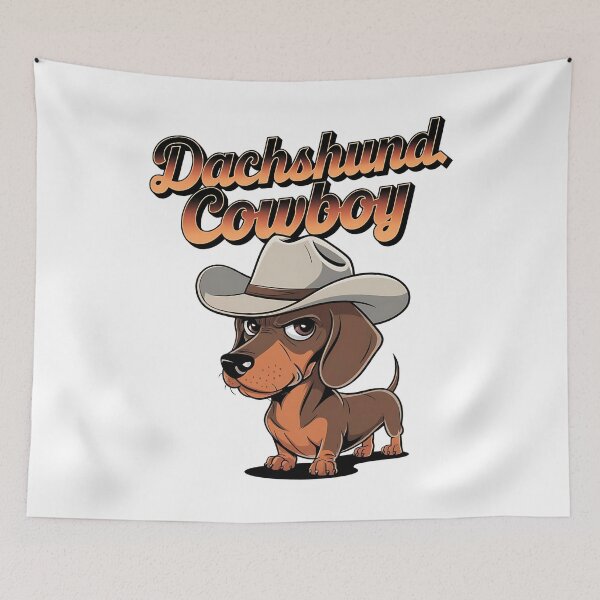 Item preview, Dachshund cowboy - Cowboy dog - Get the cowboy dog out - Think cowboy dog - Free cowboy dog - Run for the cowboy dog - Funky cowboy dog designed and sold by JansenGS.