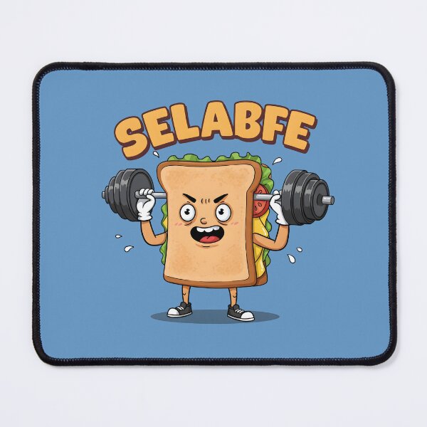 Aperçu de l'œuvre Sandwich de dessin animé soulevant des poids avec des expressions ludiques créée et vendue par Hooodify.