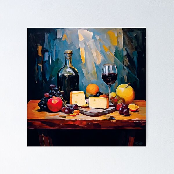 Still life with glass of wine Poster
