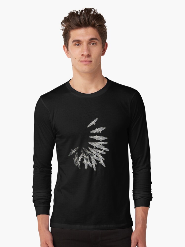 Thumbnail 1 of 5, Long Sleeve T-Shirt, On the wings of an eagle - Drawing by Avril Thomas - Adelaide / South Australia Artist designed and sold by AvrilThomasart.