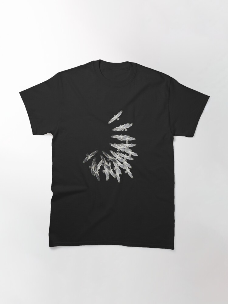 Thumbnail 3 of 7, Classic T-Shirt, On the wings of an eagle - Drawing by Avril Thomas - Adelaide / South Australia Artist designed and sold by AvrilThomasart.