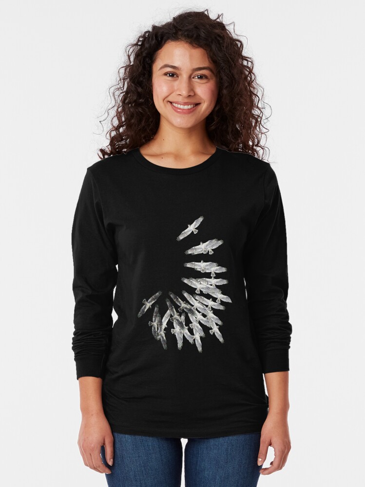 Thumbnail 2 of 5, Long Sleeve T-Shirt, On the wings of an eagle - Drawing by Avril Thomas - Adelaide / South Australia Artist designed and sold by AvrilThomasart.